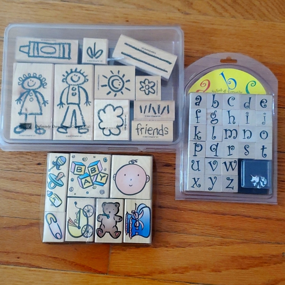 Assortment of brand new rubber stamps